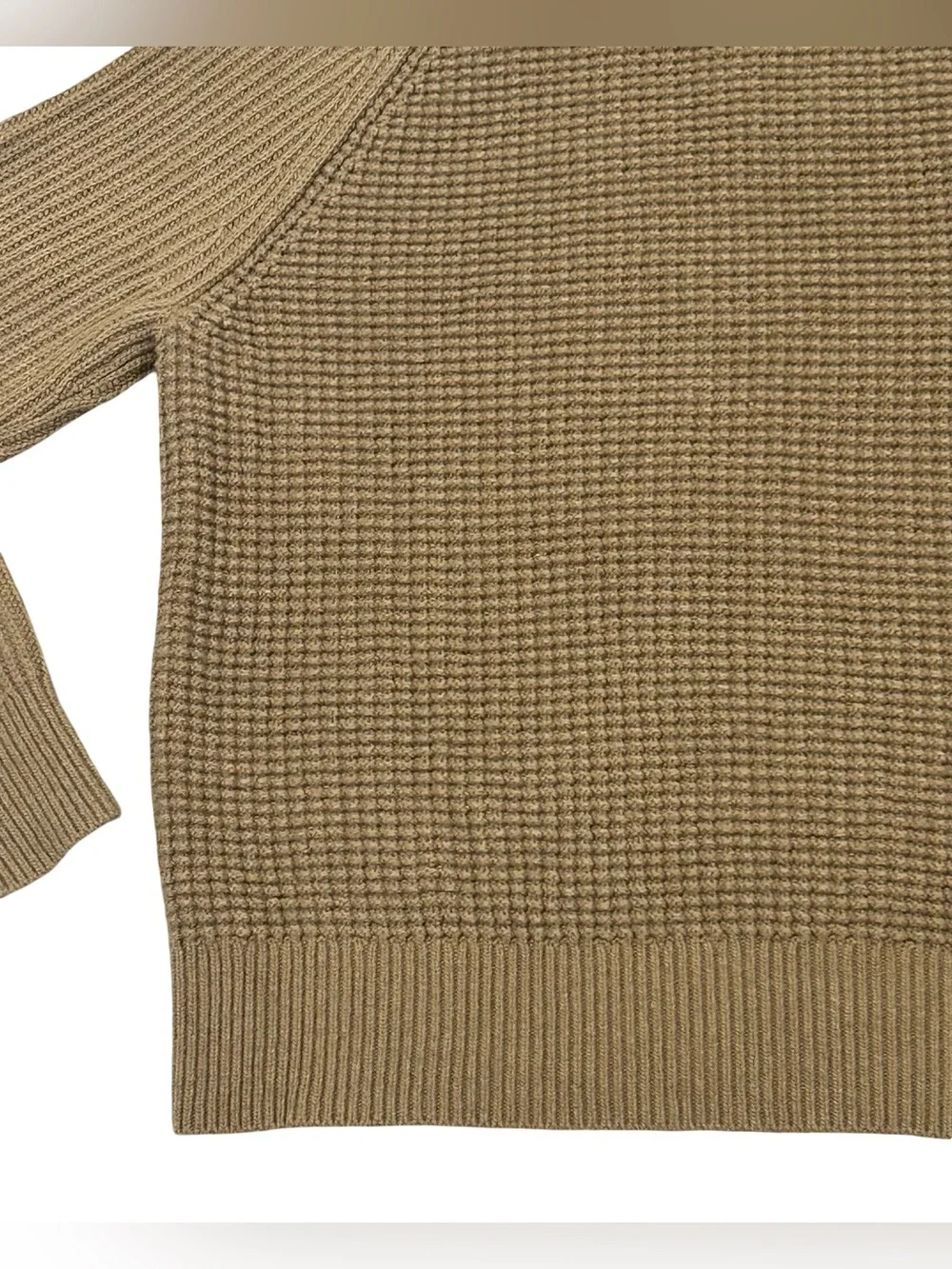 Banana Republic Mens XL Italian Yarn Wool Textured Knit Raglan Brown Sweater